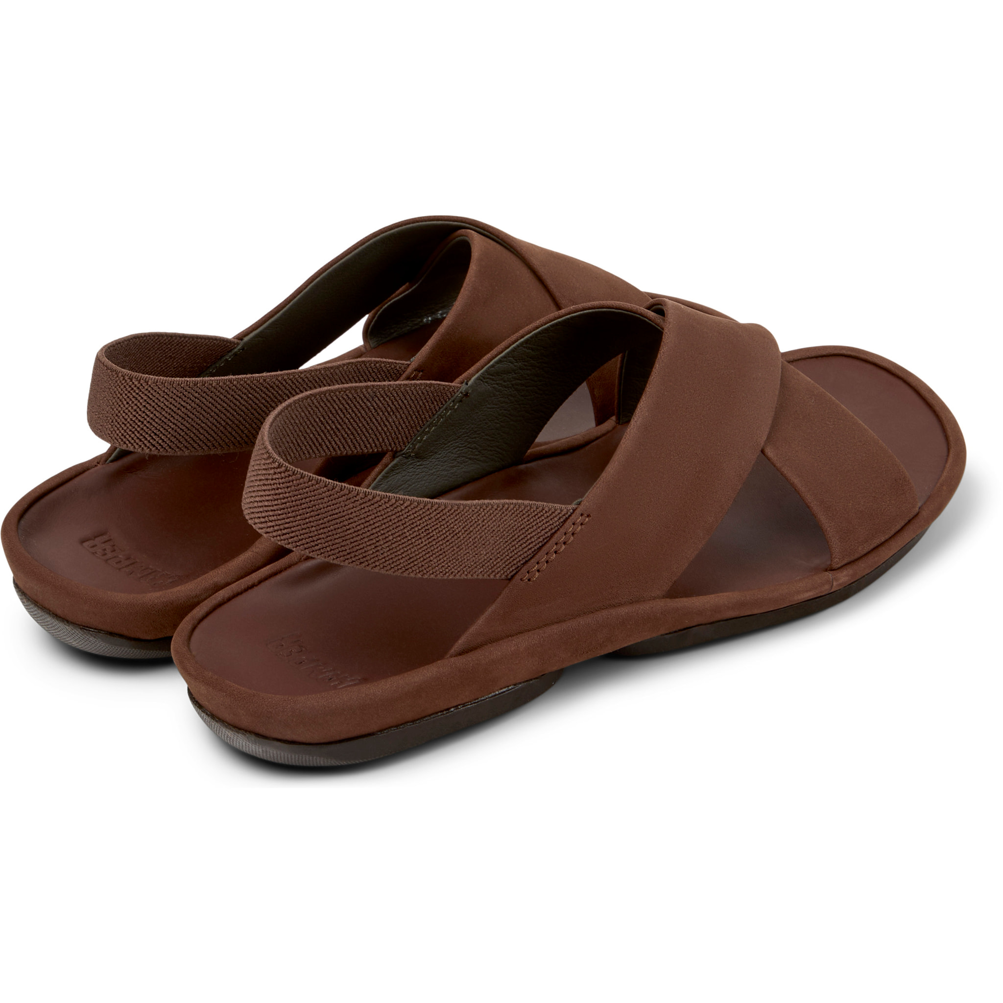 Sandalias - CAMPER Right Isla - Marron - Cuero nobuk