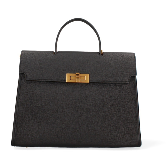 Borsa a mano da donna Made in Italy - Modello Zaffiro Lux - 100% pelle - 35.0 x 27.0 x 13.0 cm