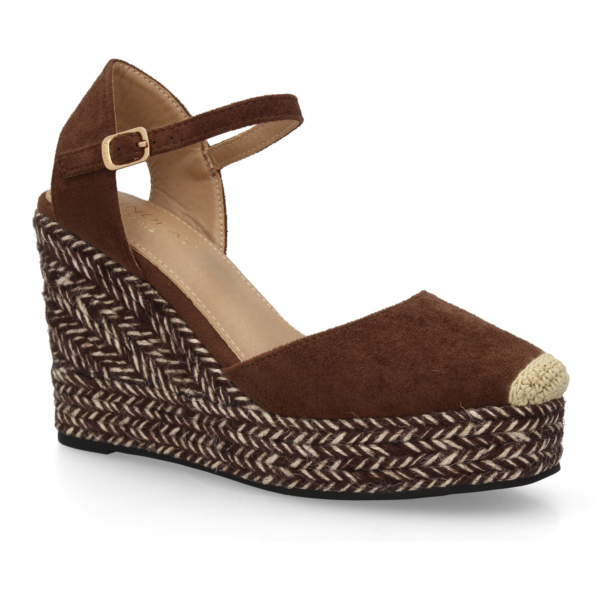 Alpargata de cuña con trenzado bicolor