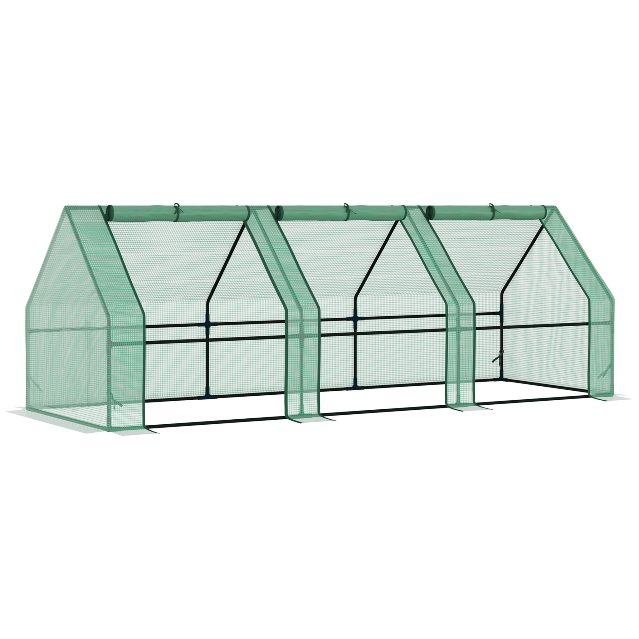 Invernadero de Exterior Invernadero de Jardín 270x90x90 cm Tipo Caseta con 3 Ventanas Marco de Acero y Cubierta de PE 140g/Ã£Å½Â¡ para Cultivo Plantas Flores Tomates Verde