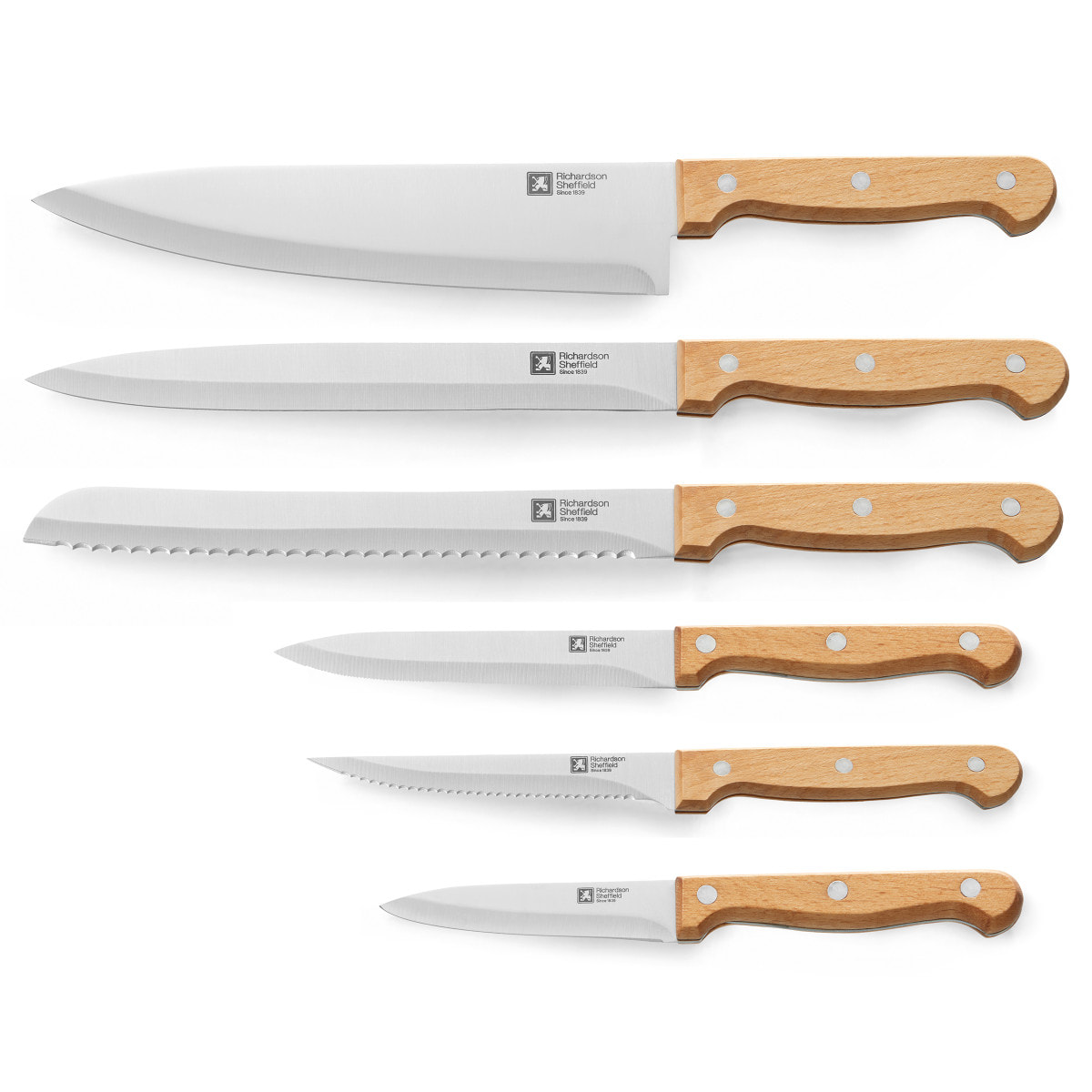 Artisan Bois - Set 6 couteaux de cuisine