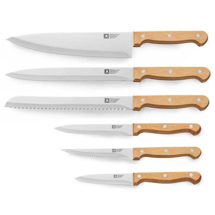 Artisan Bois - Set 6 couteaux de cuisine