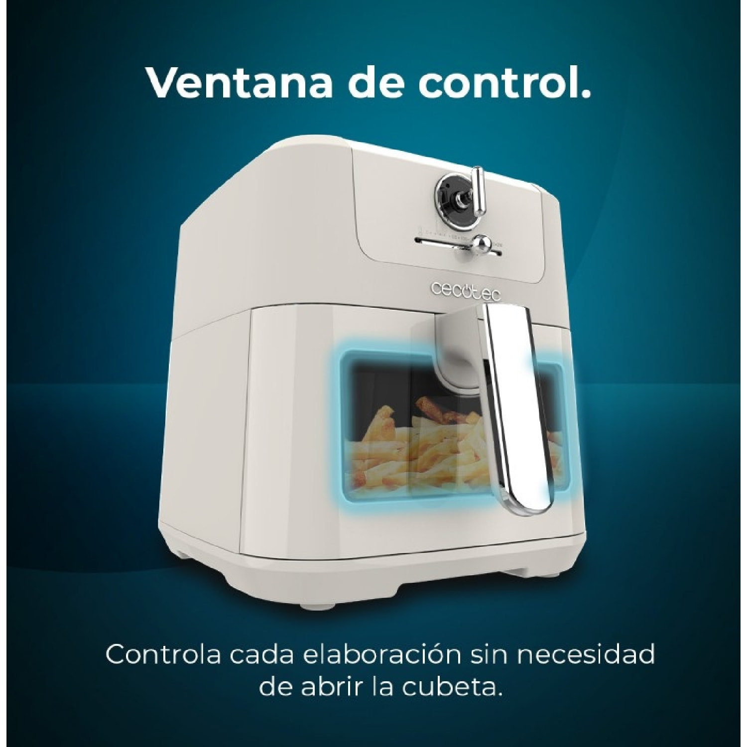 Cecotec Freidora de Aire sin Aceite de 5 L con Ventana Air Fryer Cecofry Antique