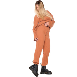 Pantalone palazzo da donna invernale in costina 'Relaxed'