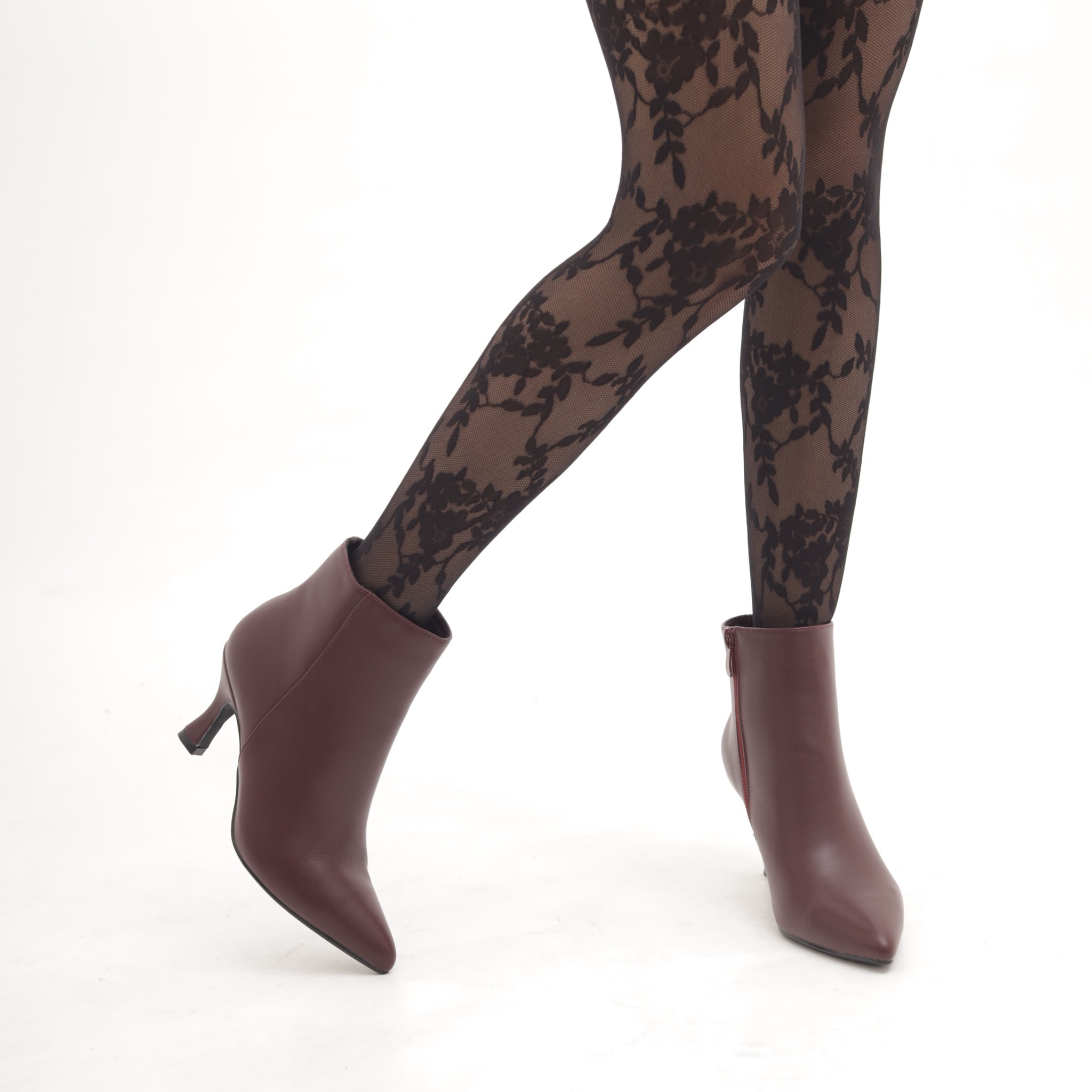 TRONCHETTO BASSO LISCIO BORDEAUX