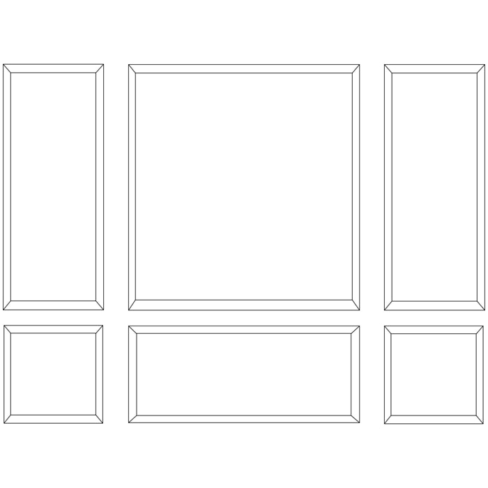 Elizabeth - Modanatura a Tutta Altezza per Pareti 24 Pezzi in Poliuretano Bianco Tinteggiabile