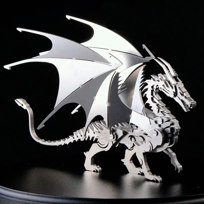 Maqueta 3D de acero inoxidable. Modelo Dragón.