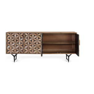 Aparador de Madera de Mango Estilo Contemporáneo Geométrico