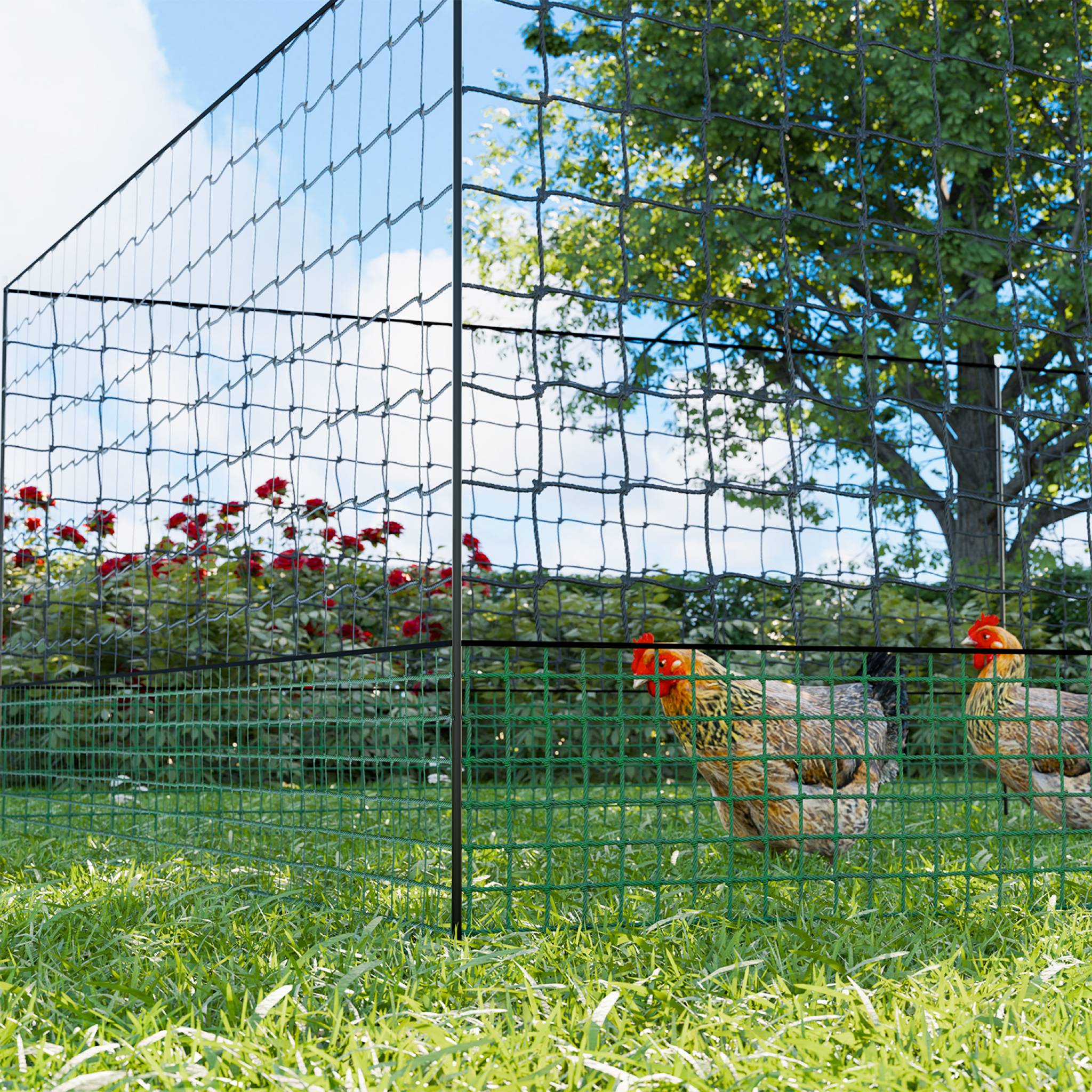 Kit filet clôtures pour poules modulable KIT CLÔTURE FILET POUR POULES