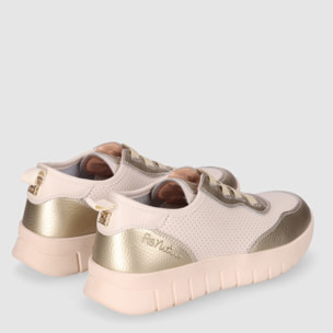 Deportivos de Piel - Platino - Tacón: Bajo