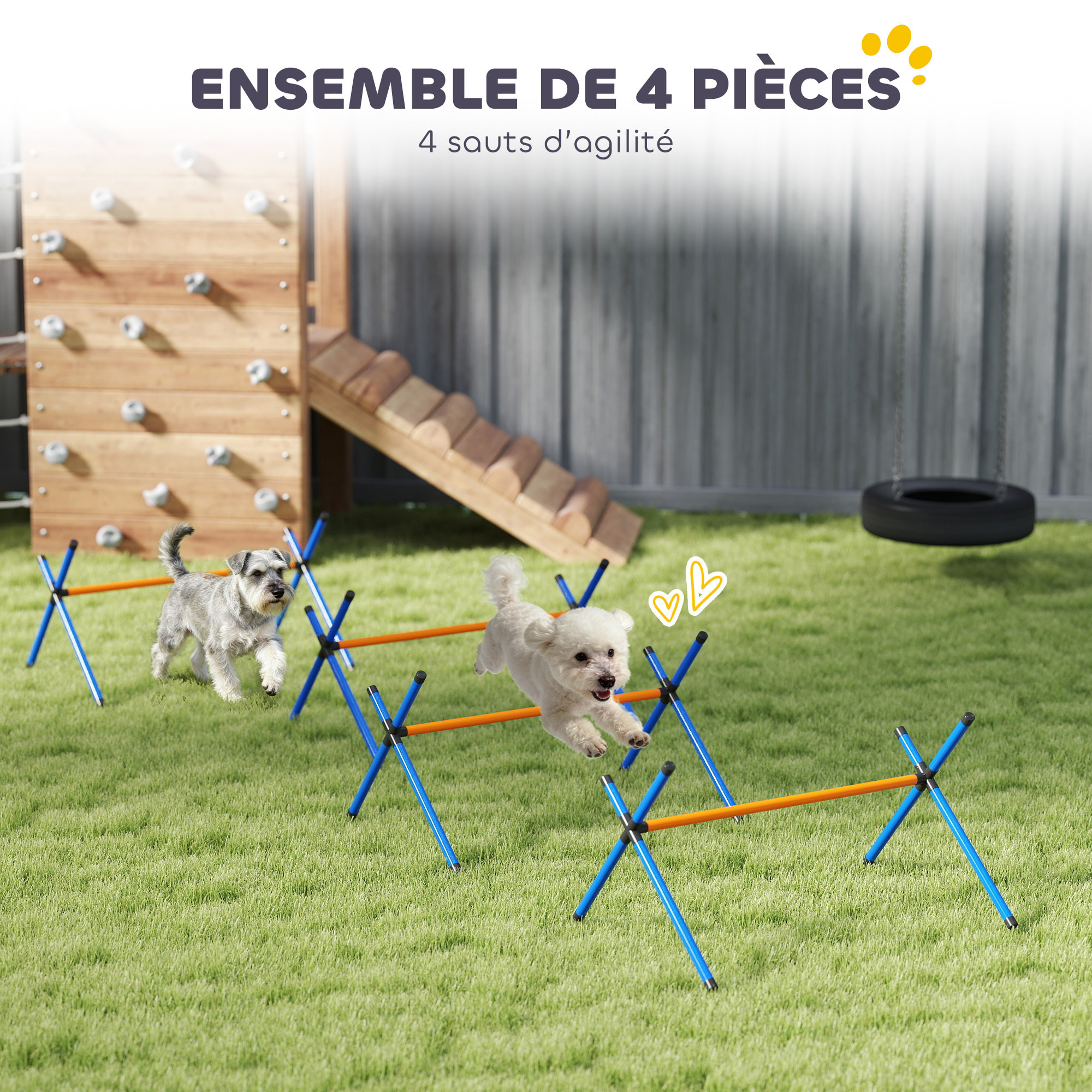 Kit d'agilité chien hauteur réglable sac transport inclus