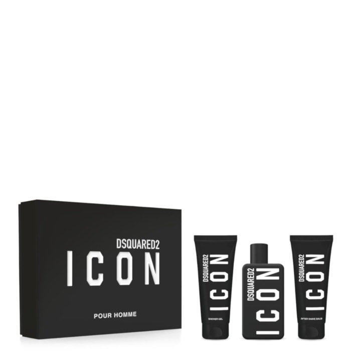Icon Homme - Coffret Eau de parfum 100ml, Gel douche & Baume après-rasage 100ml