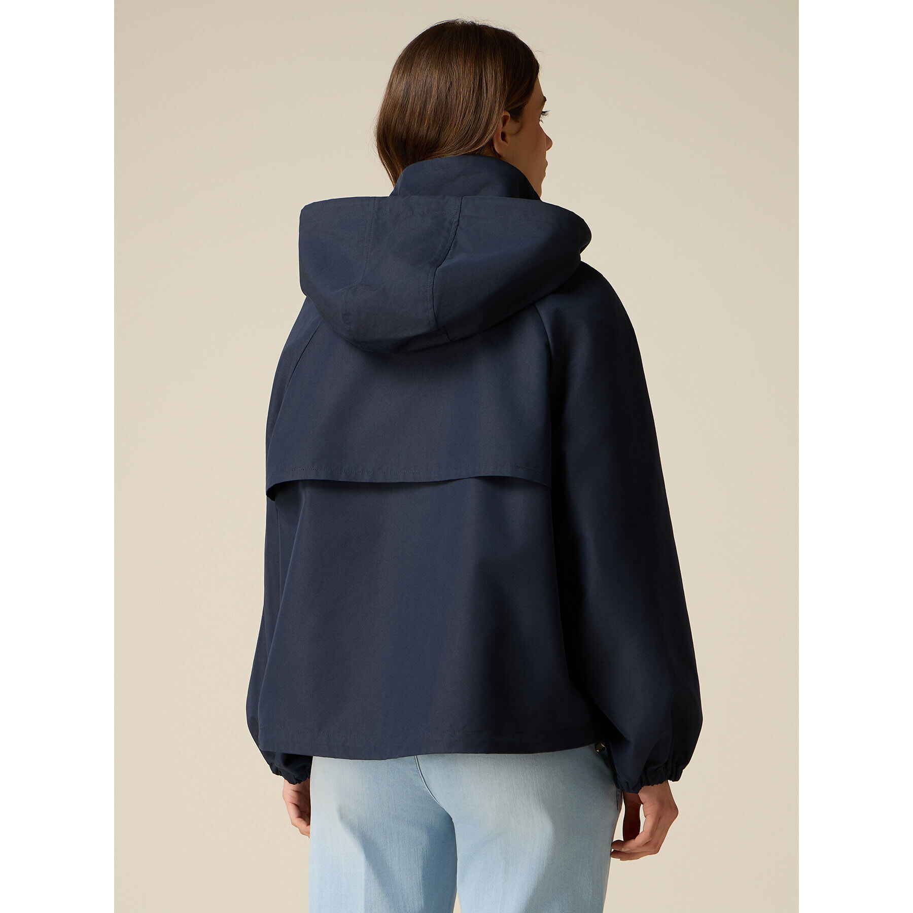 Oltre - Chaqueta parka de mezcla de algodón con capucha - Azul