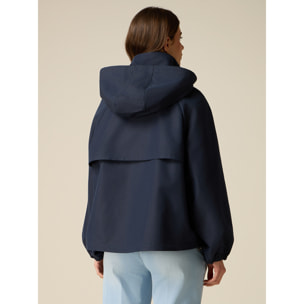 Oltre - Chaqueta parka de mezcla de algodón con capucha - Azul