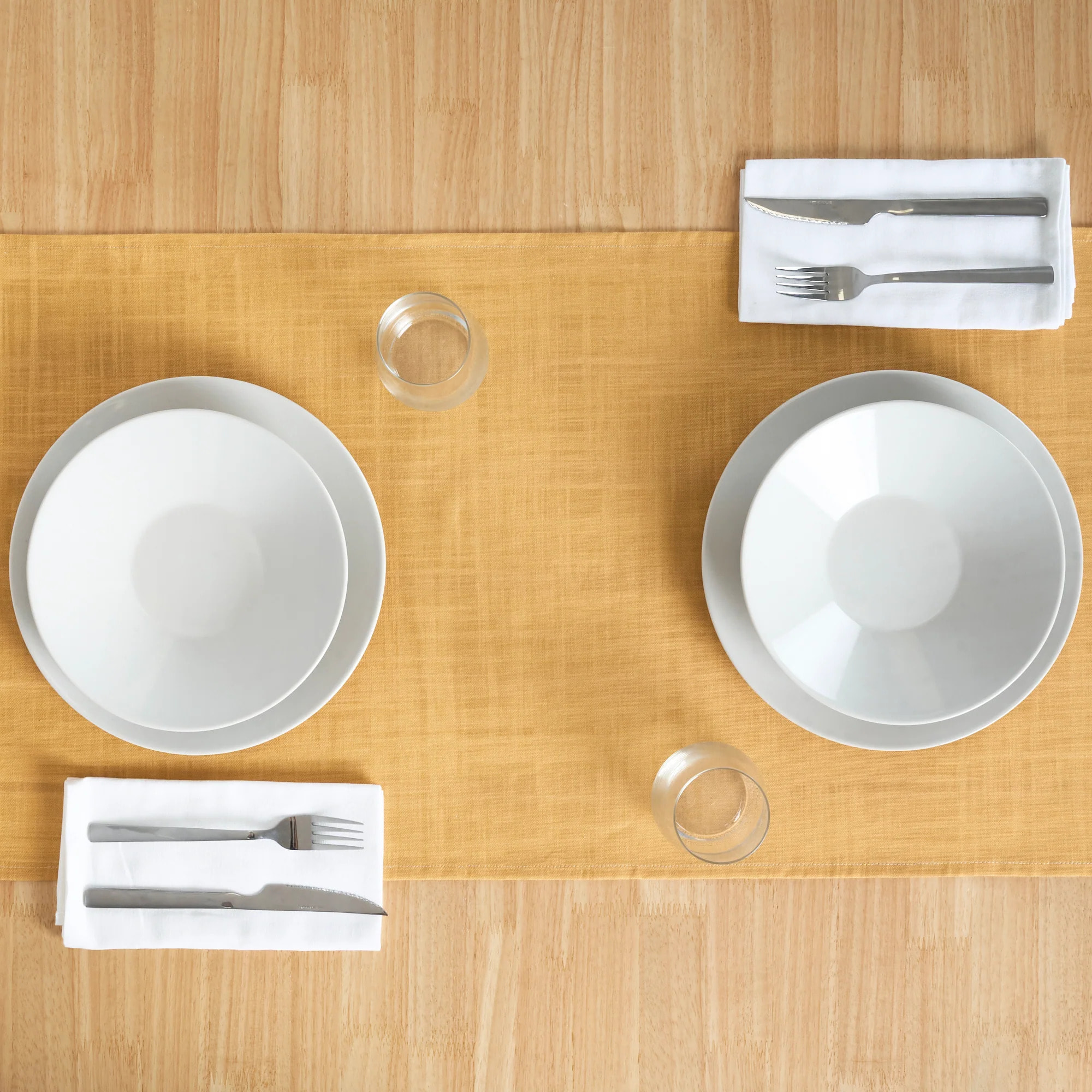 Chemin de table 100 % coton Lesa 125 2 - Moutarde 50x150 cm