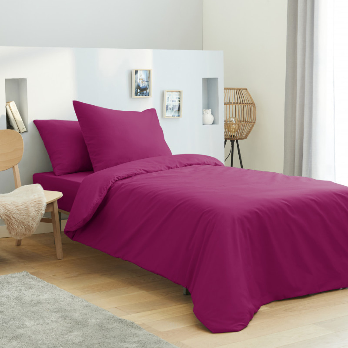 Housse de couette Fushia / 100% Coton / 57 Fils/cm²