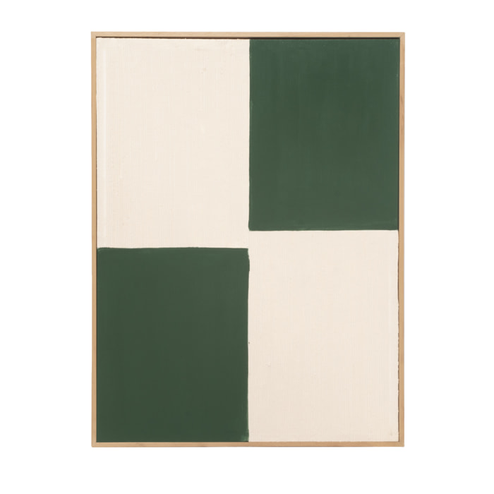 Cuadro verde y blanco decorativo sobre algodón con bastidor de madera pintado artesanalmente con pintura óleo en varias medidas