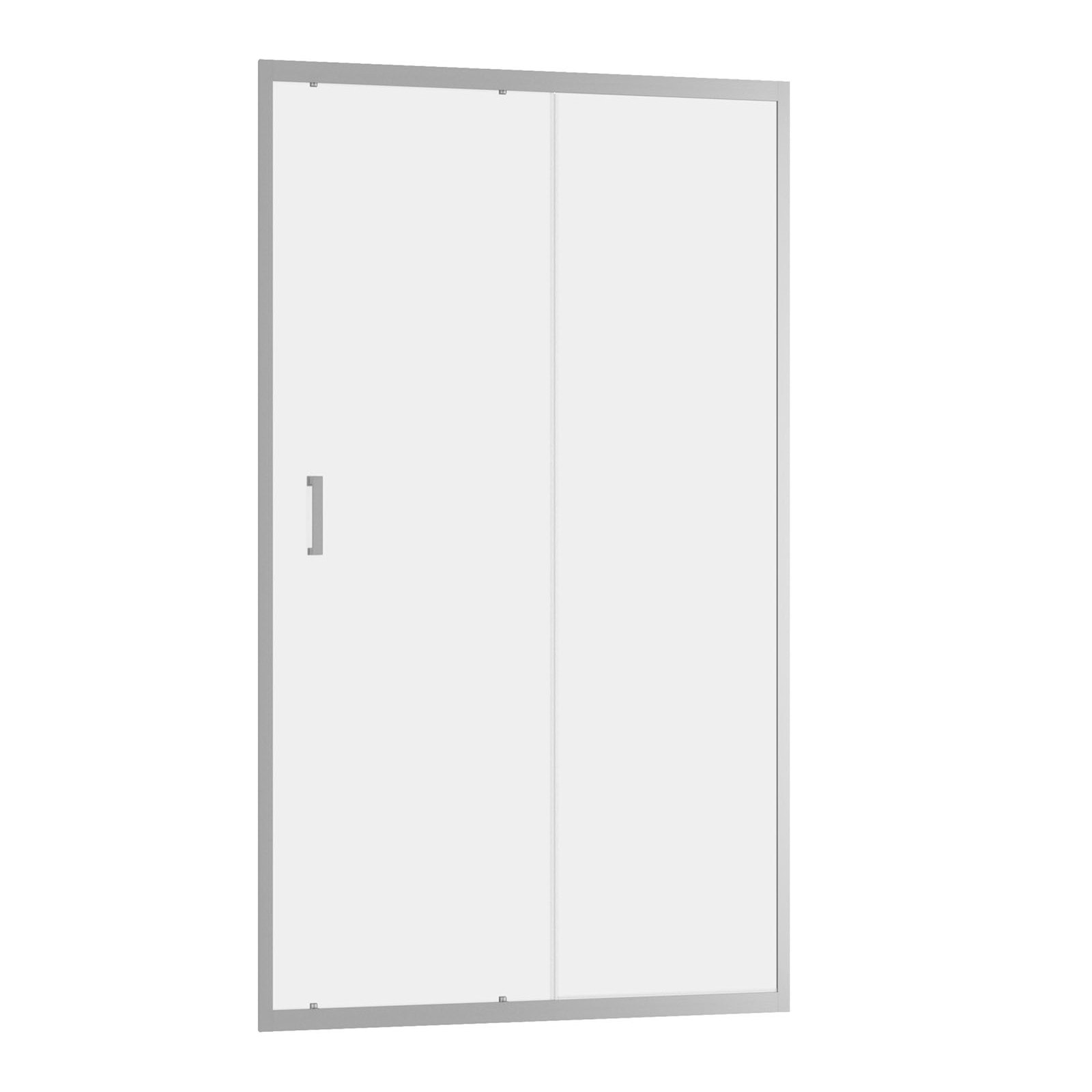 Porte de douche coulissante 120x200 cm - Verre transparent - Profilé Chrome - CHROMED CRUSH