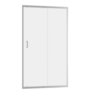 Porte de douche coulissante 120x200 cm - Verre transparent - Profilé Chrome - CHROMED CRUSH