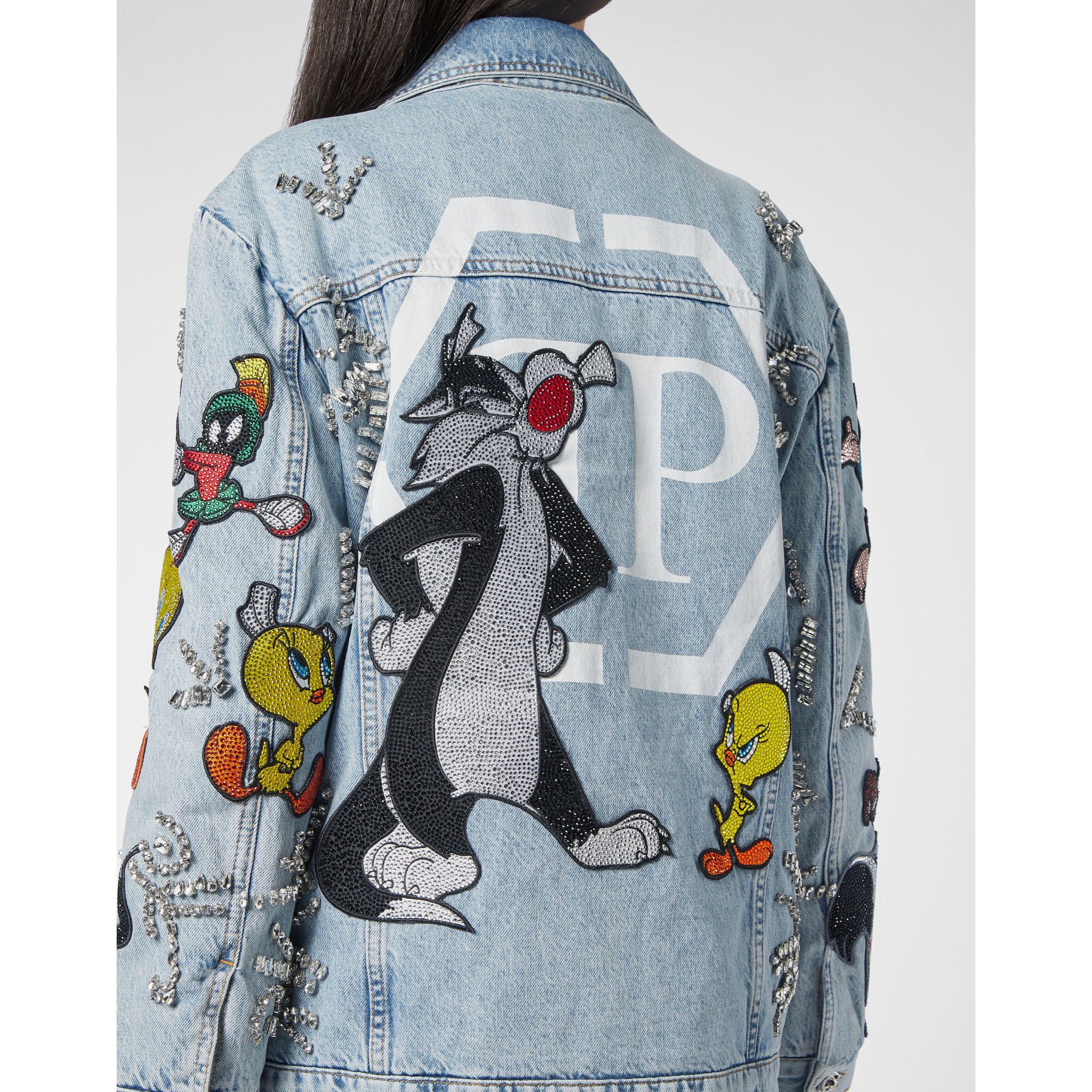PHILIPP PLEIN Denim Jacket Oversize Looney Tunes