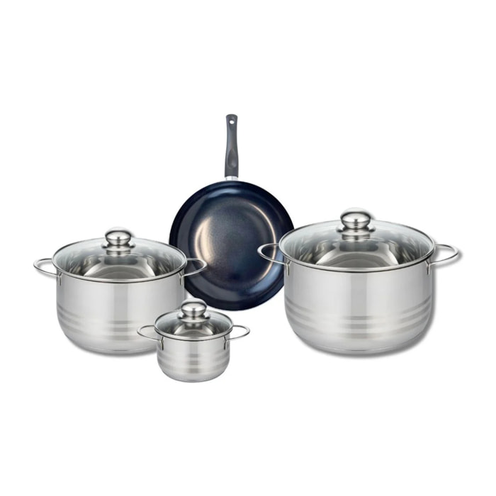 Ensemble de 1 Poêle de cuisson 20 cm et 3 faitouts 12, 20 et 24 cm Elo Prima Brillant