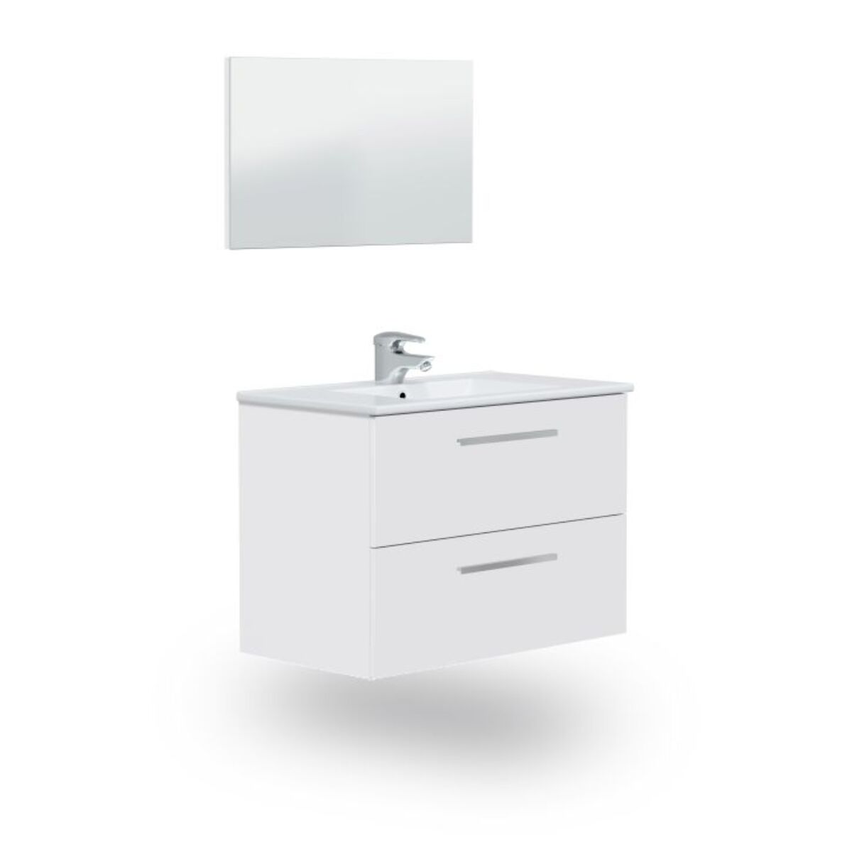 Pack de baño con lavabo cerámico Feel S Blanco Brillo