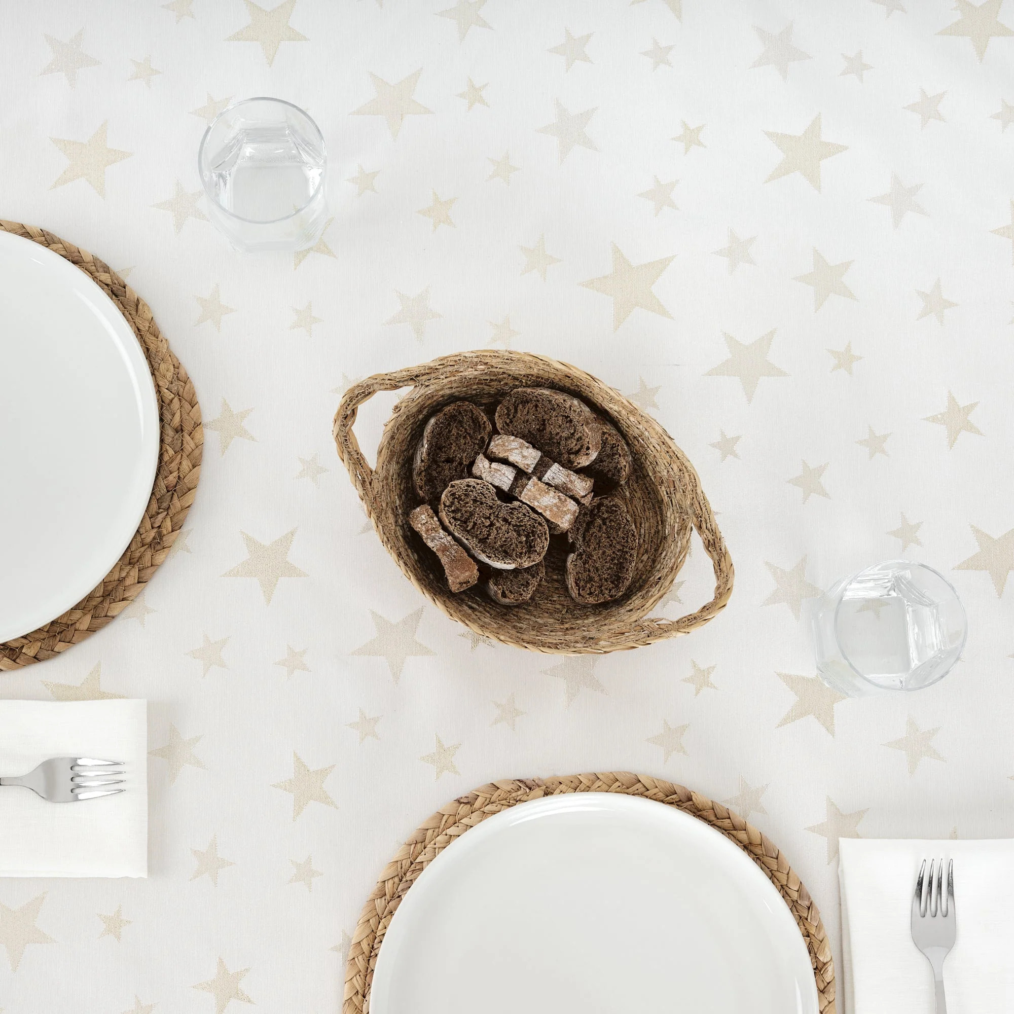 Nappe en tissu jacquard fil d'or PSC4736A