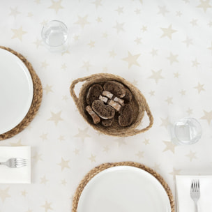 Nappe en tissu jacquard fil d'or PSC4736A