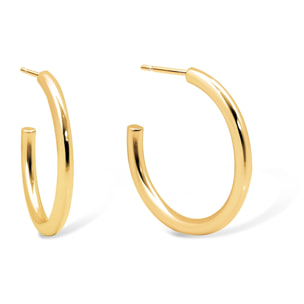 Orecchino Tube  in Acciaio Placcato Oro