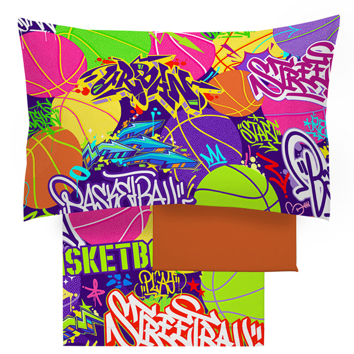 Completo letto basket 100% cotone
