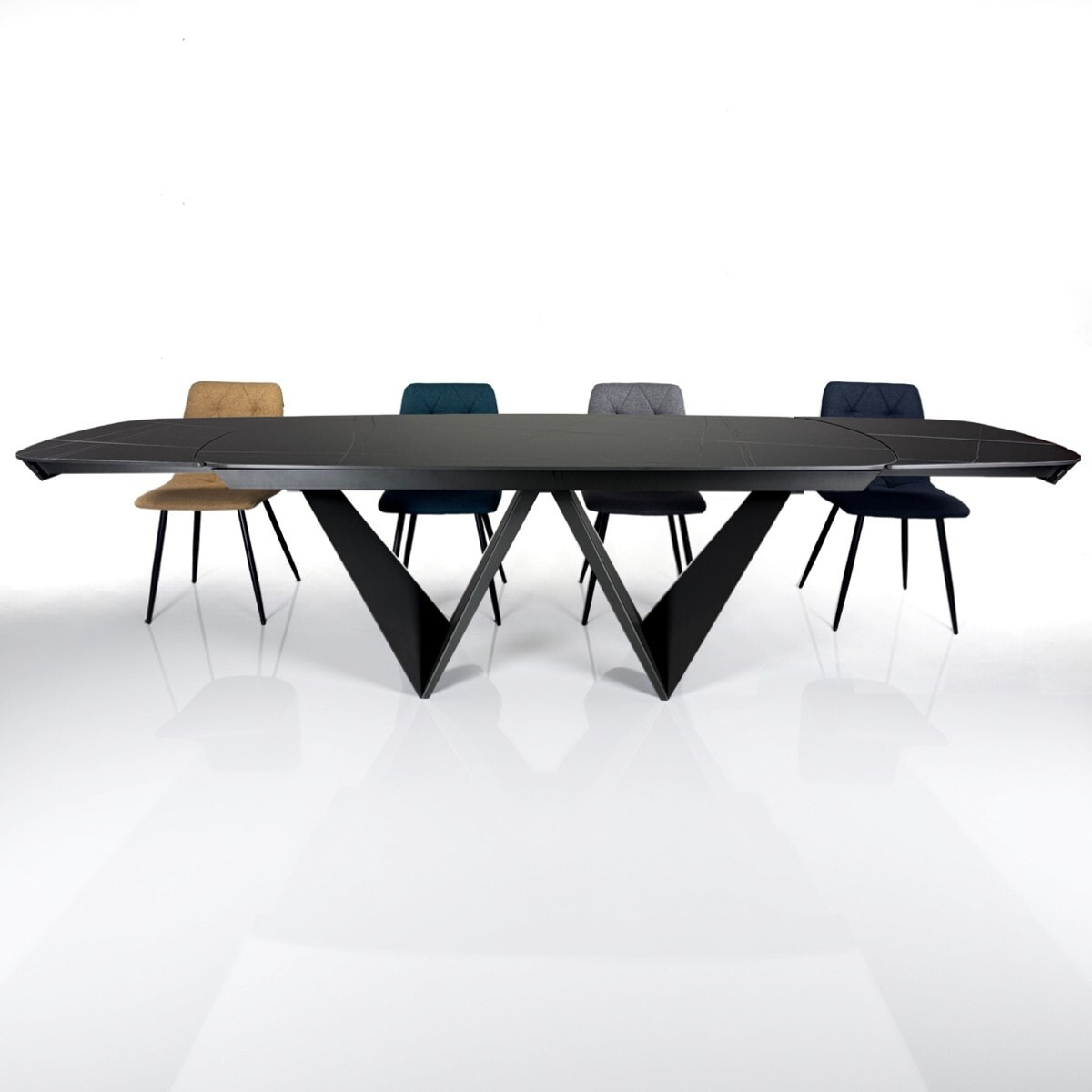 Tomasucci Table extensible CLEFT EVO BLACK MARBLE - GREY