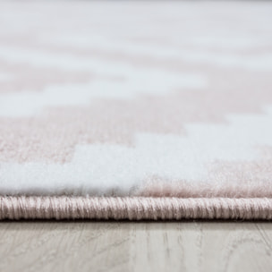 PLUS - Tapis à poils courts losange rose - PLU8005ROS