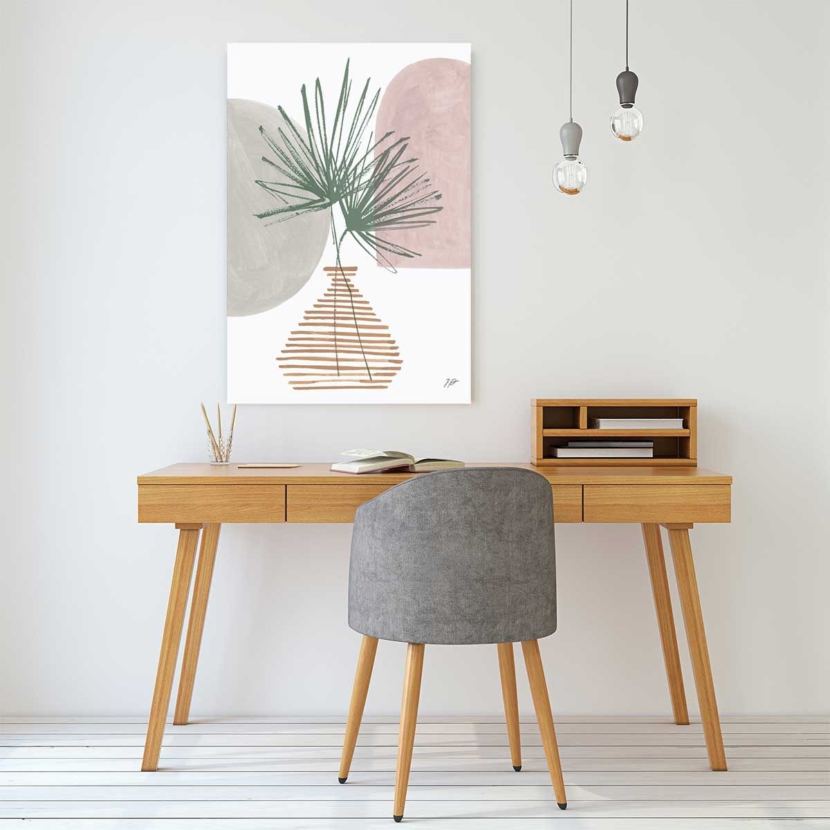 Decoration fleurs Feuille en éventail Tableau alu Dibond