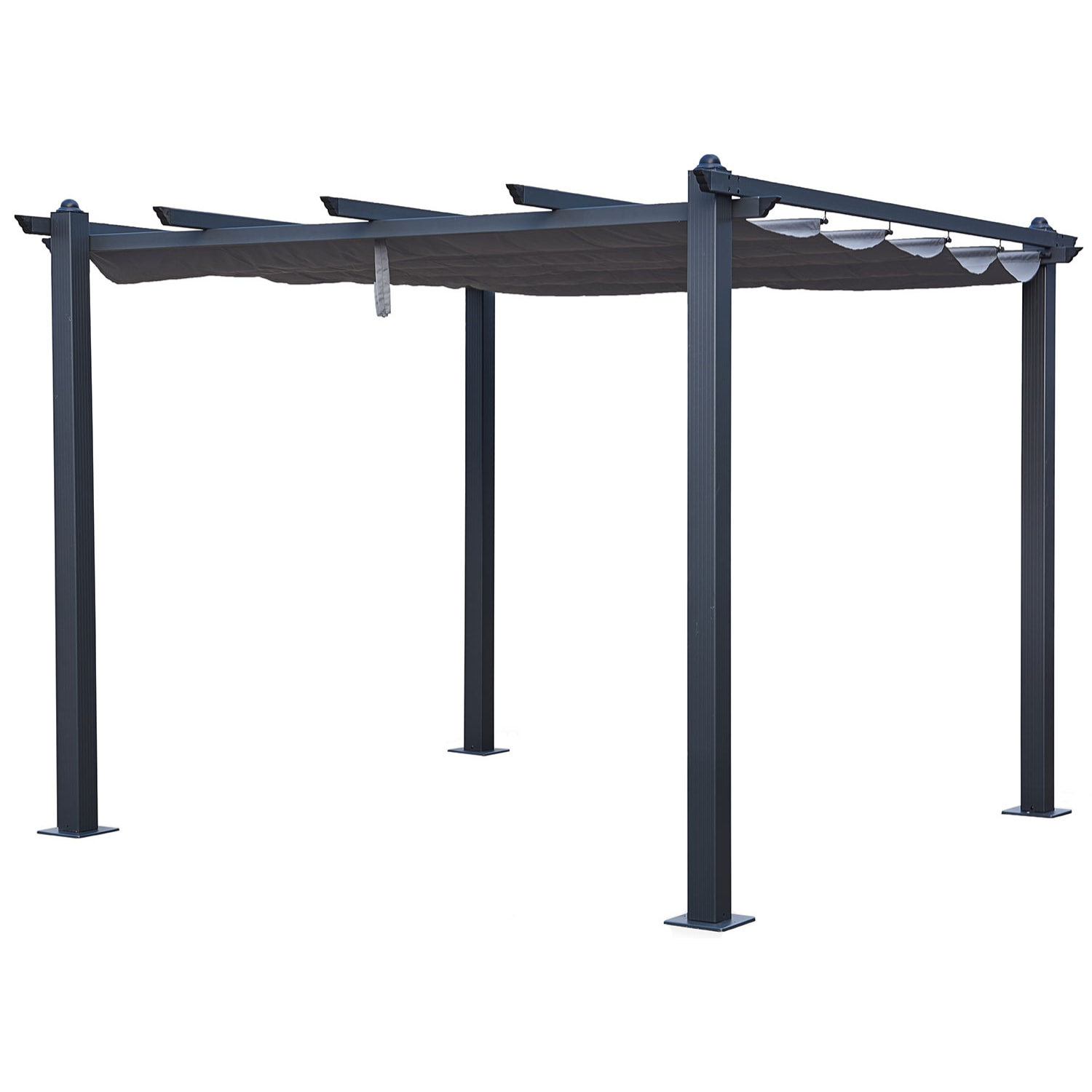 Pergola autoportante 3 × 3m CASSIS grise - structure aluminium