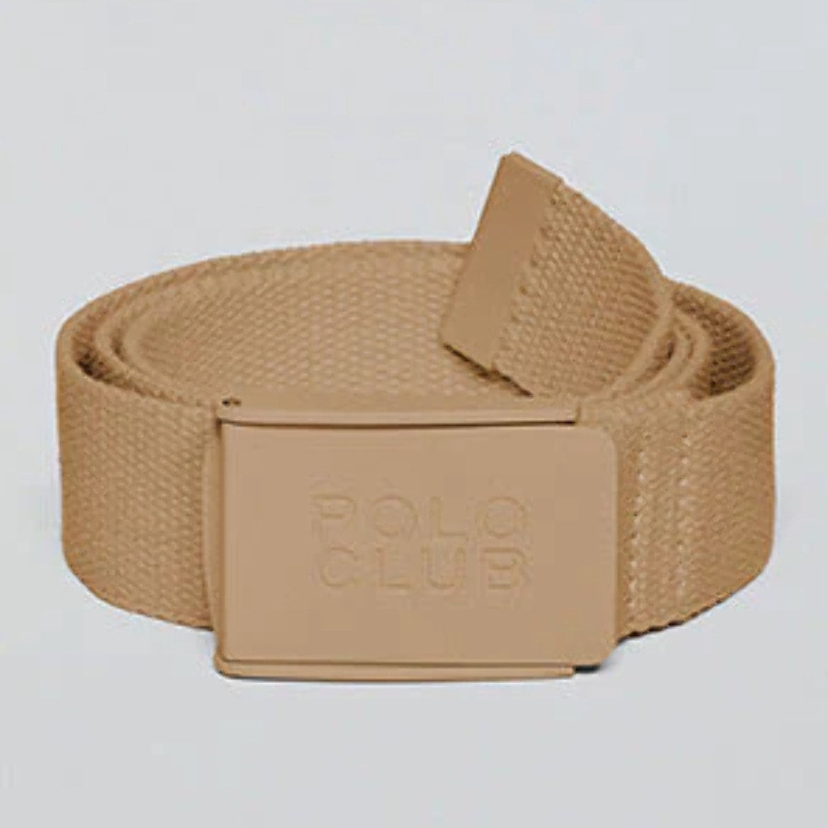 Cinturón Brahim camel canvas con hebilla logotipada