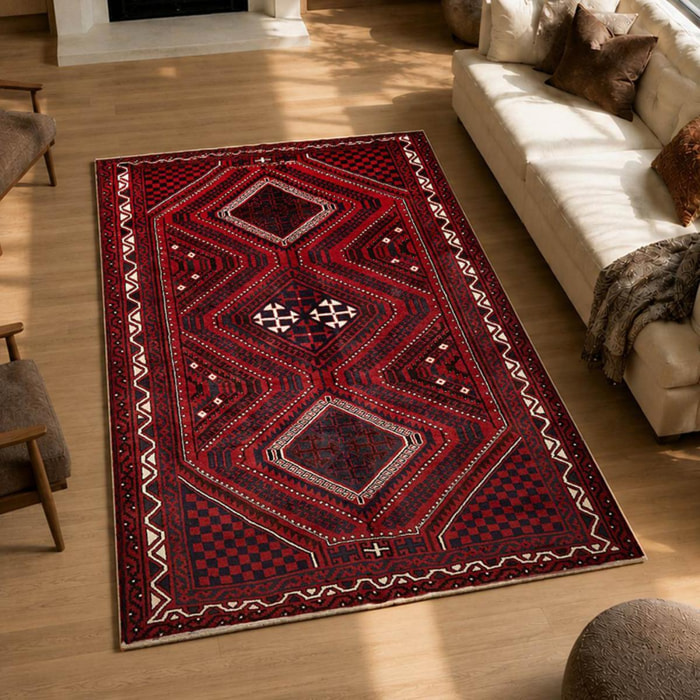 Tapis d'orient au motif oriental, noué main en laine, AJUNE