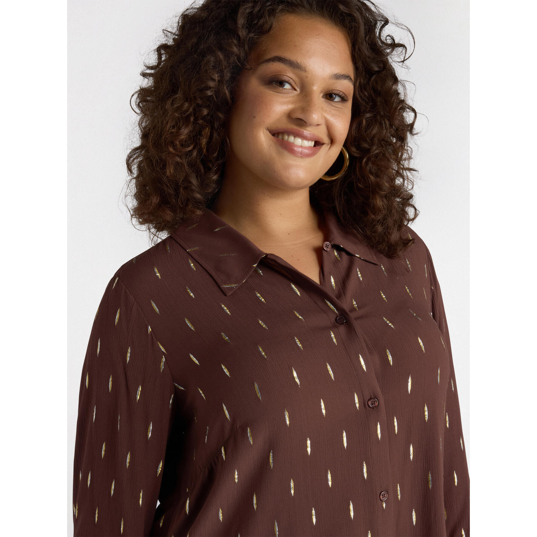 Fiorella Rubino - Camicia lurex - Marrone