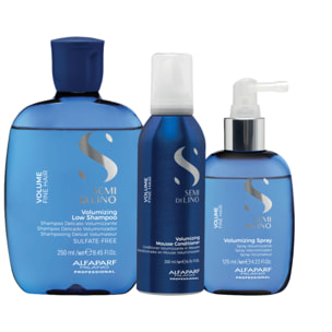 ALFAPARF MILANO Kit Semi Di Lino Volumizing Low Shampoo 250ml + Balsamo 200ml + Spray 125ml