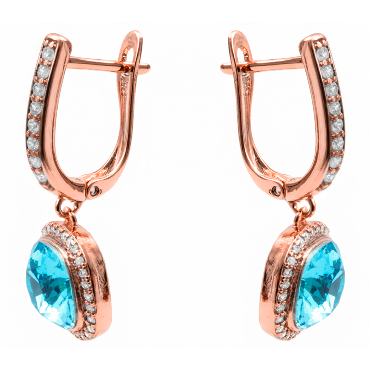 Pendientes Namko acabado oro rosa 18k