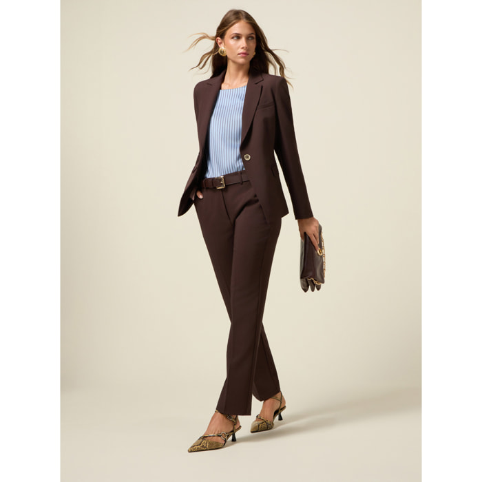 Oltre - Pantalones de tejido técnico - Marrón