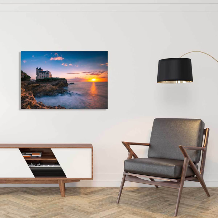 Tableau paysage mer souvenir de biarritz  Toile imprimée