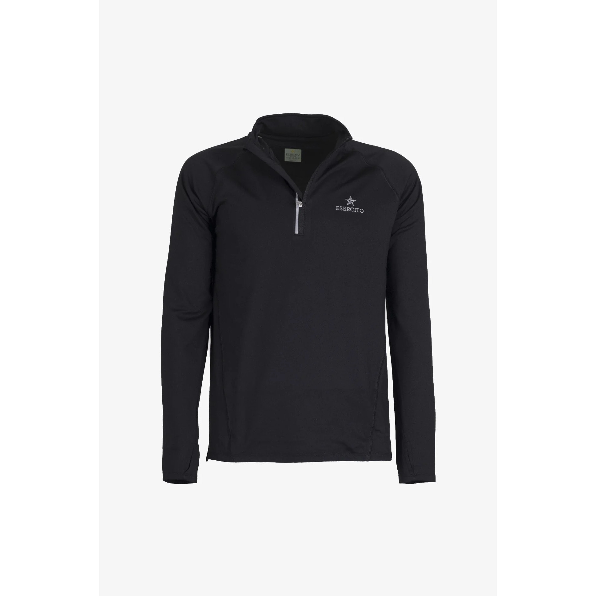 Felpa Esercito a maniche lunghe con zip sport nera uomo