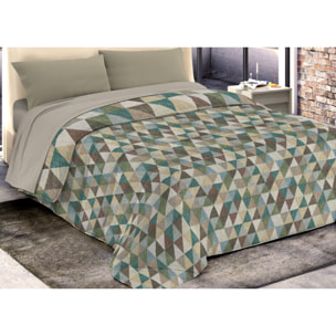 Trapunta Invernale 300gr Made in Italy Piumone Clado Linea Diadema Disegno Rombi Verde