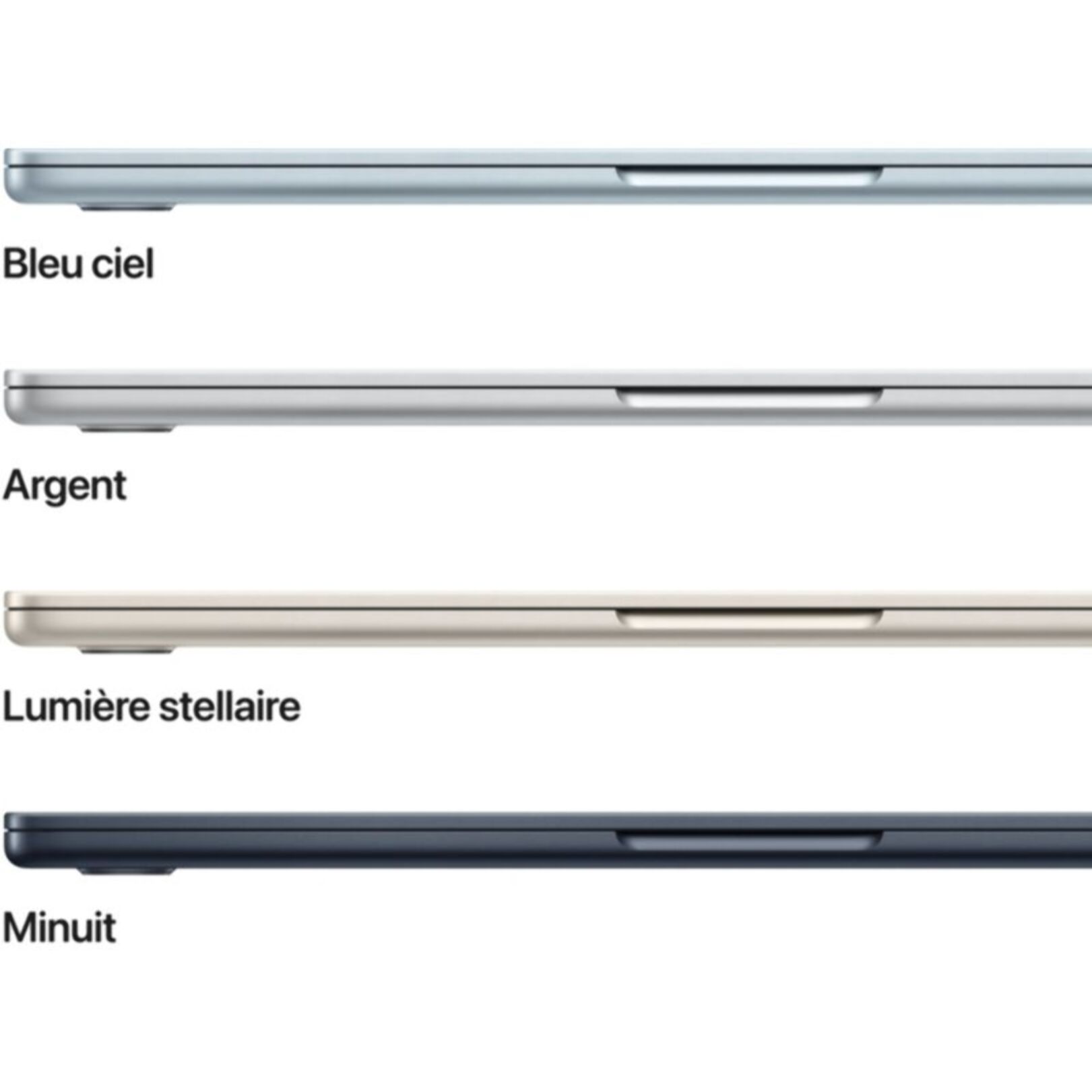 Ordinateur Apple MACBOOK Air 15" Puce M5 CPU 10 / GPU 10 coeurs Mémoire RAM 16Go Stockage 512Go SSD Minuit