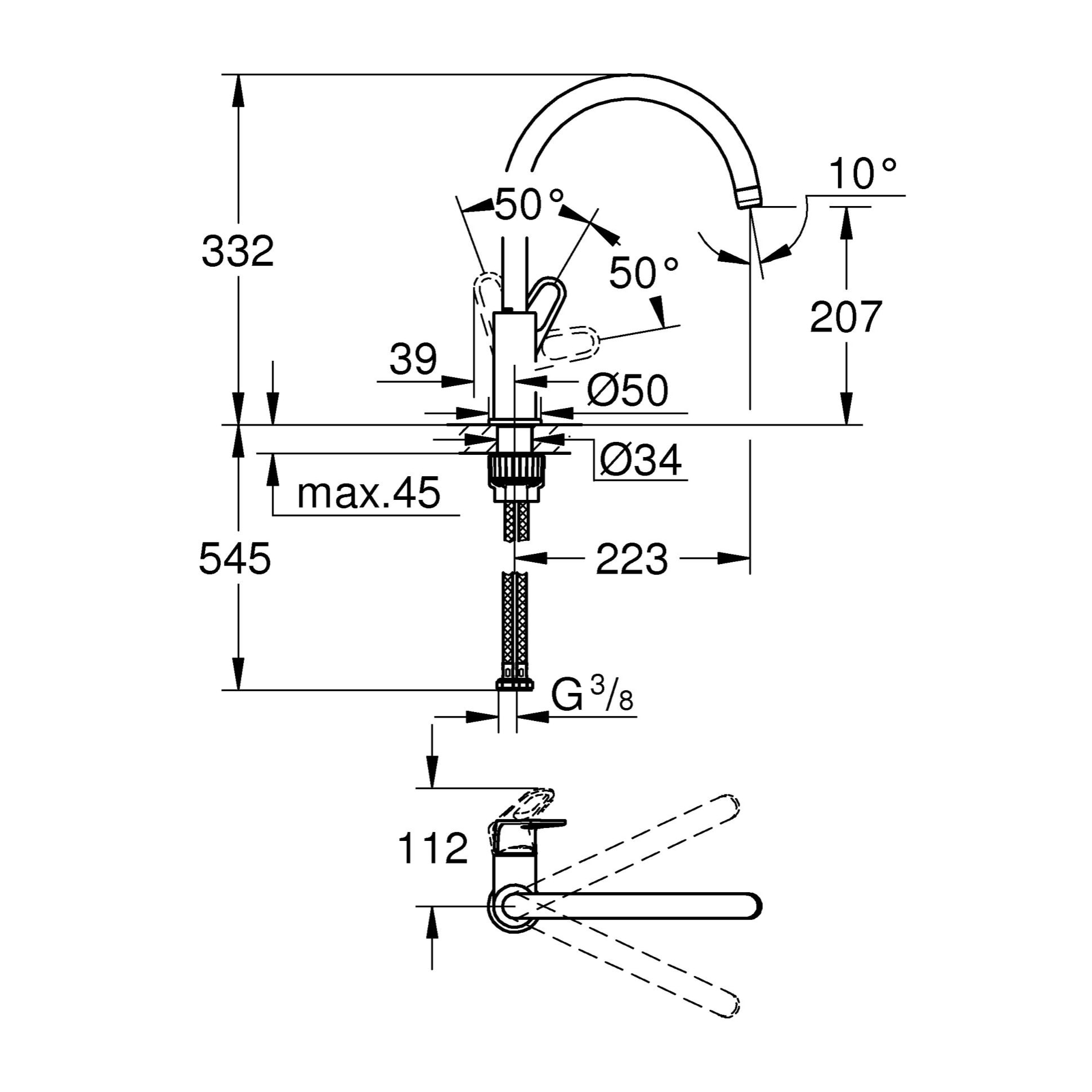 GROHE Start Flow Mitigeur monocommande Evier Chromé