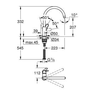 GROHE Start Flow Mitigeur monocommande Evier Chromé 31555001