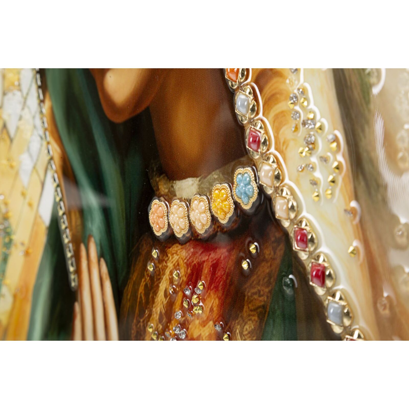 DIPINTO SU TELA LACCATO MADONNA -A- C/CORNICE CM 72X4X102