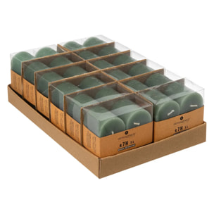 Lot de 4 bougies rustiques 60g vert eucalyptus