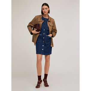 Motivi - Parka misto lyocell con maniche staccabili - Marrone