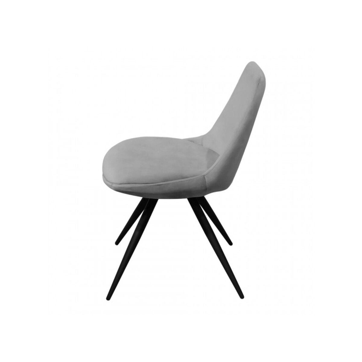 Chaise en velours avec piètement croix en métal noir - COCO